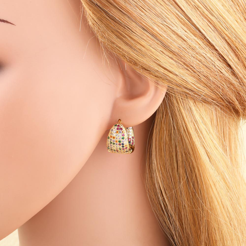 12g Weight Copper Ear Needle Material Zircon Inlay Material Earrings Classification 1 Pair Quantity Casual, Date, Shopping Occasion Copper Material Geometric Pattern All Seasons Season Women's Gender Irregular, Plating Design Vintage Style, Classic Style Style 1 Pair Vintage Style Classic Style Geometric Irregular Plating Copper Zircon Earrings 11