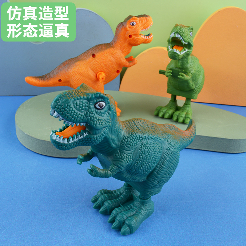 Dibujos animados de los niños saltando en la cadena Tyrannosaurus Rex nostálgico pequeño juguete reloj dinosaurio kindergarten Premio puesto al por mayor