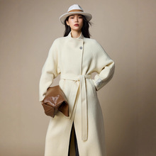 设计款立领双面呢羊毛呢外套秋冬新款冬季女装过膝长款呢子大衣女