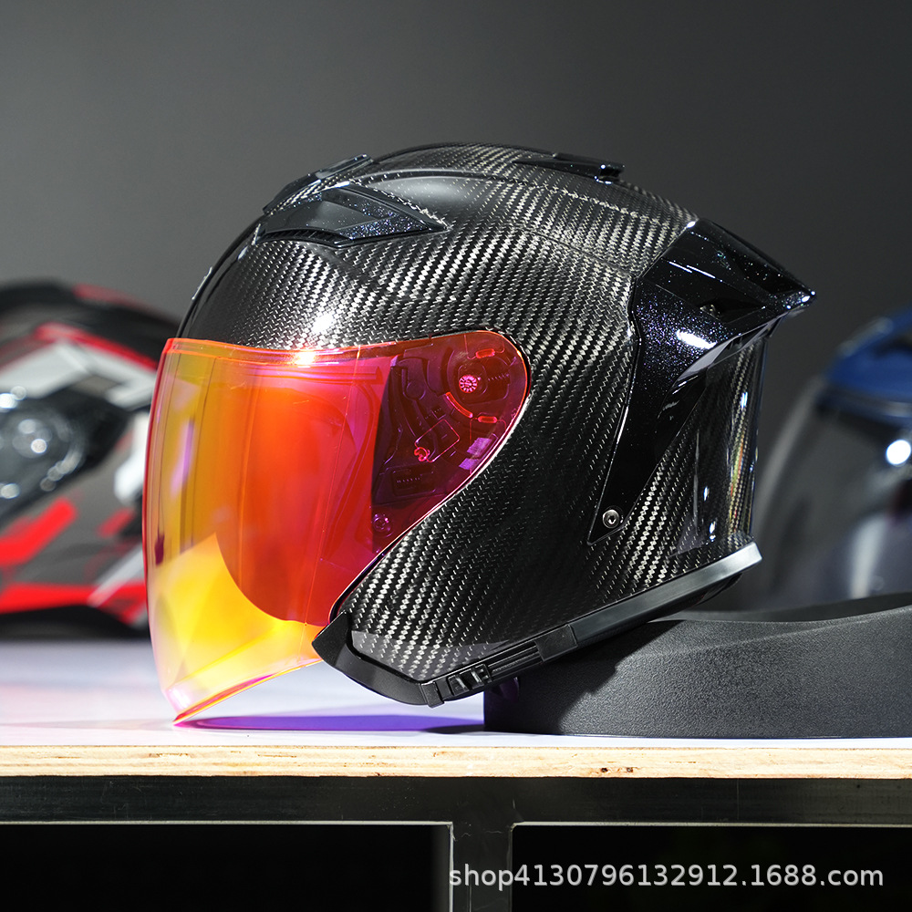 Motuoche – AR Motorcycle Motosiklet kaskı (dəbilqə) - 3k-gloss-black-transparent-pink-lens-m