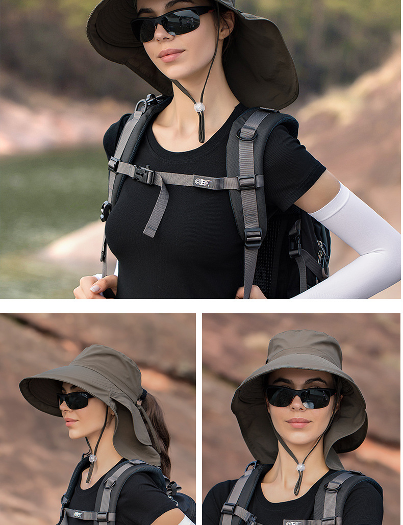 أزياء الصيف القبعات أنثى تسلق الجبال قبعة صياد كبيرة الحواف display picture 5