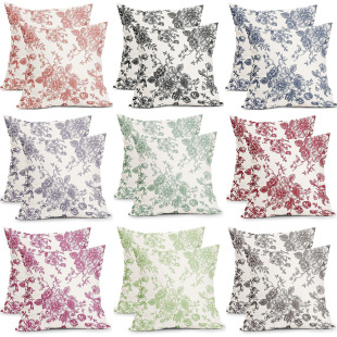 Cross-Border Hot Selling Modern Flower Pillow Cover Flower Plant Pillow Cushion Cover Home Living Room Decoration Sofa Pillow