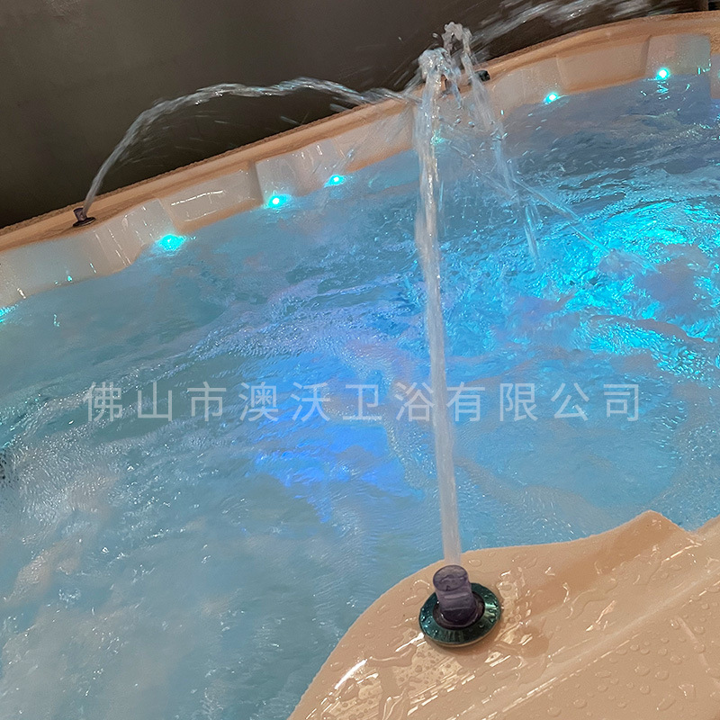 8-Persona bañera de acrílico al aire libre spa cilindro surf masaje temperatura constante calefacción bañera inteligente piscina de burbujas de aguas termales
