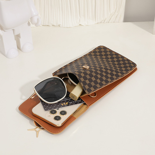 外贸女包包批发Bags星星吊坠格子手机包新款时尚简约PU零钱包