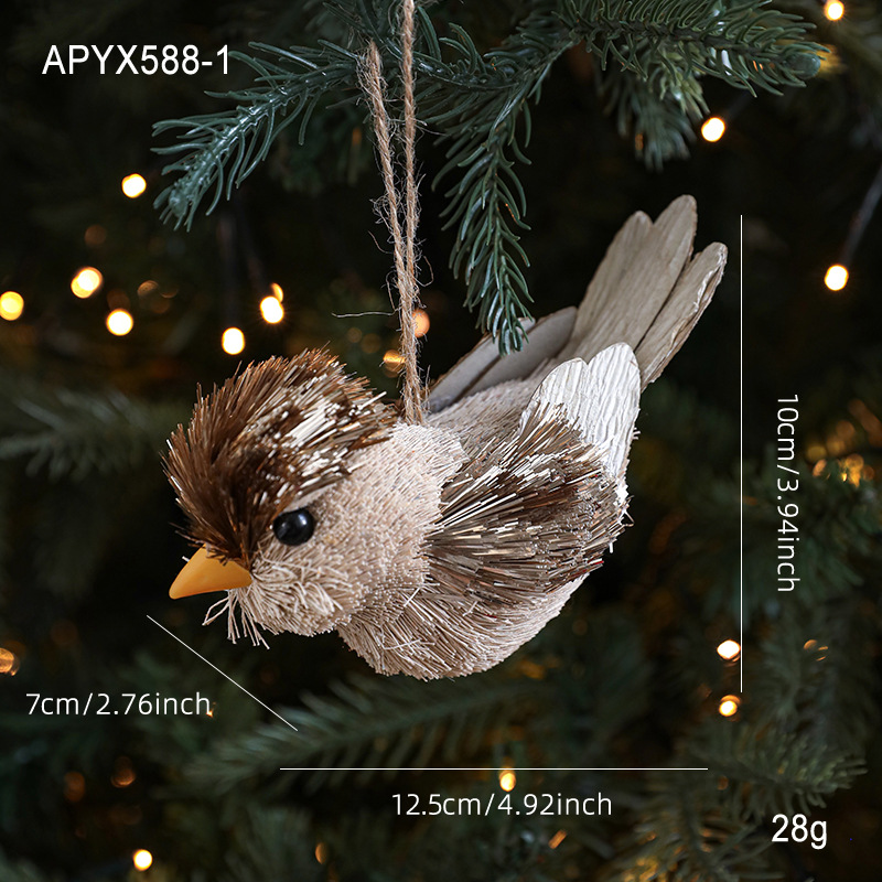 Paja trenzada seda algodón alce colgante muñeca muñeca ventana árbol de Navidad decoración de mesa decoración de Navidad