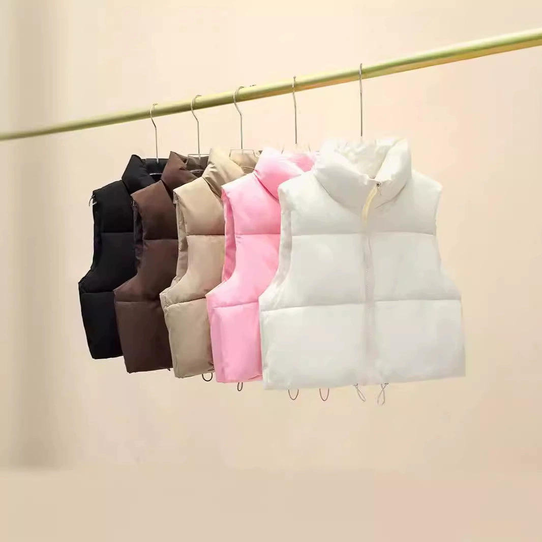 Жилет женский осенью и зимой 2024 новый простой дикий молния с молнией воротником