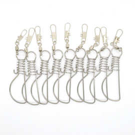 厂家现货不锈钢锁鱼扣8cm6.4克便捷式鱼锁带转换别针路亚活鱼单扣