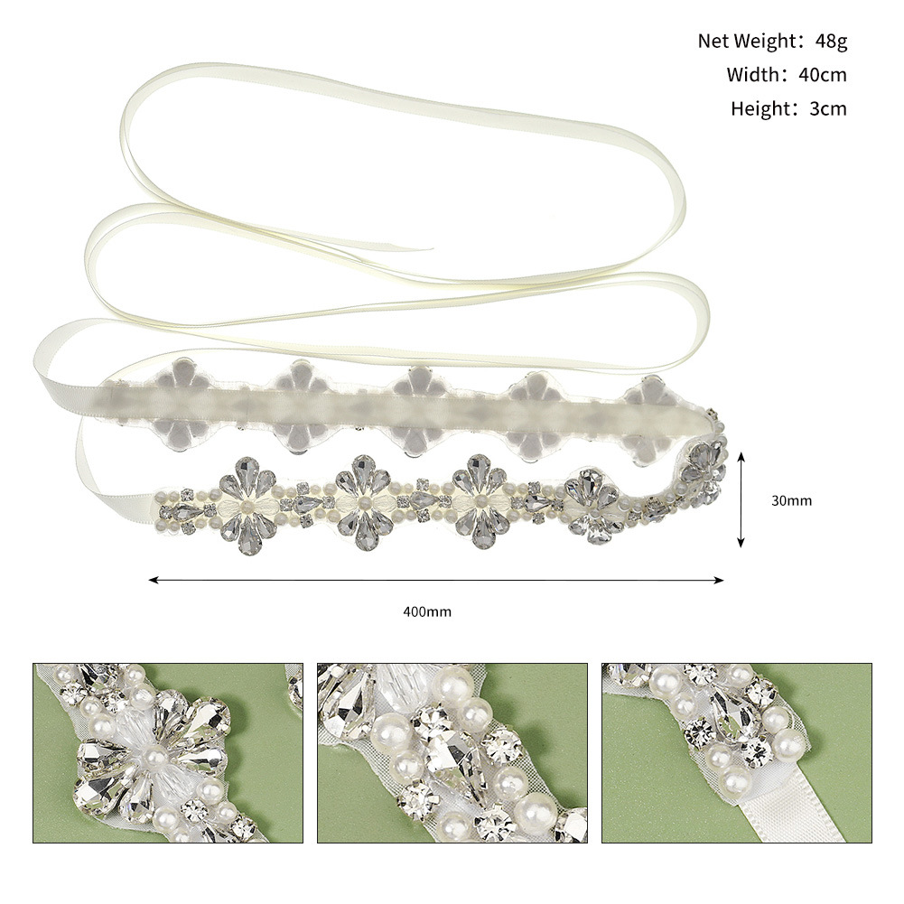 Foreign Trade Wedding Belt For Women,Versatile Decorative High-end Dress Accessories,Rhinestone Applique,Pearl Bridal Belt
