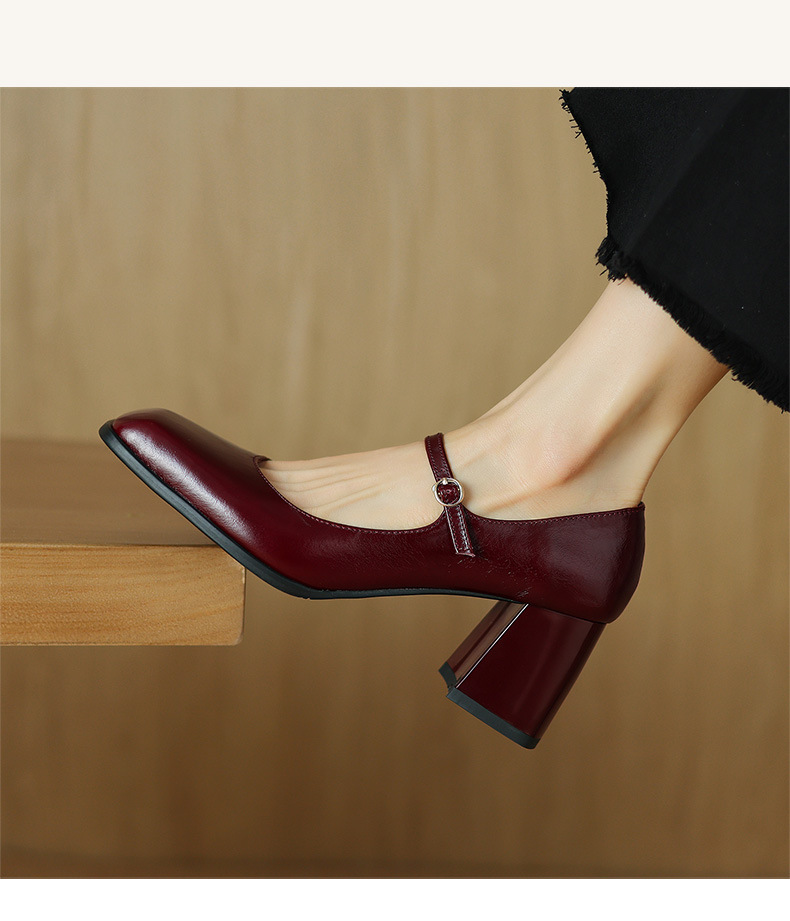 CHIKO Mae Square Toe Block Heels Mary Jane Shoes