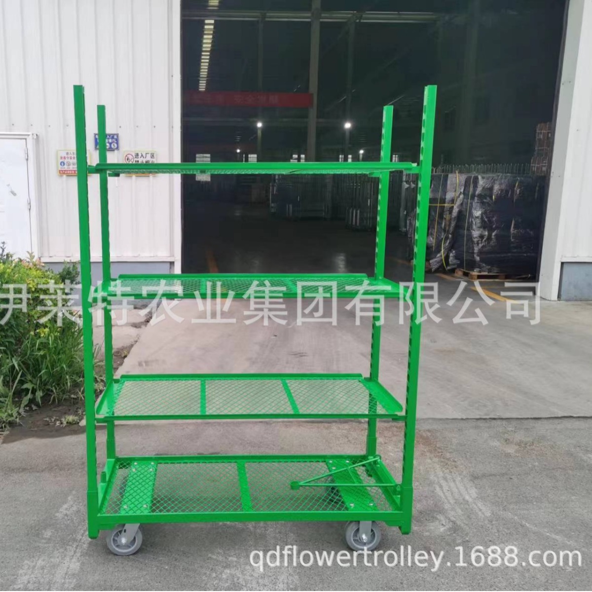 厂家直销花卉台车，供应移动苗床温室育苗架，拉板网台车，花卉车