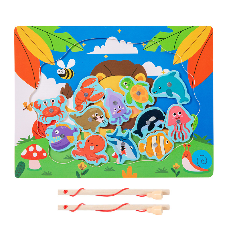 Juegos de pesca magnética divertidos juguetes multi-estilo tema marino para bebés puzzle educación temprana iluminación cognitiva
