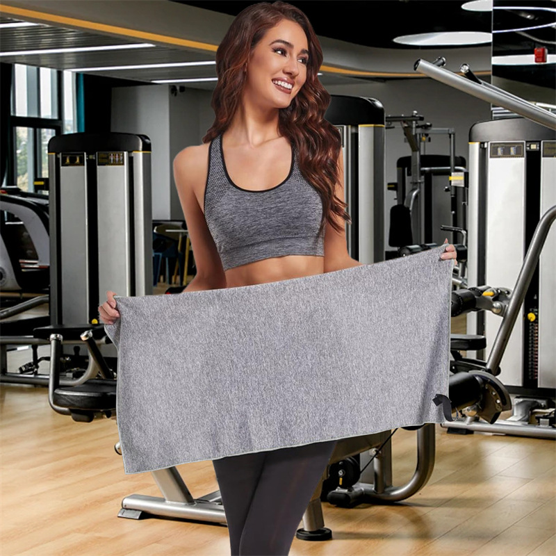 Serviette de sport double face en microfibre cationique à séchage rapide pour essuyer la transpiration en extérieur_voghion.com