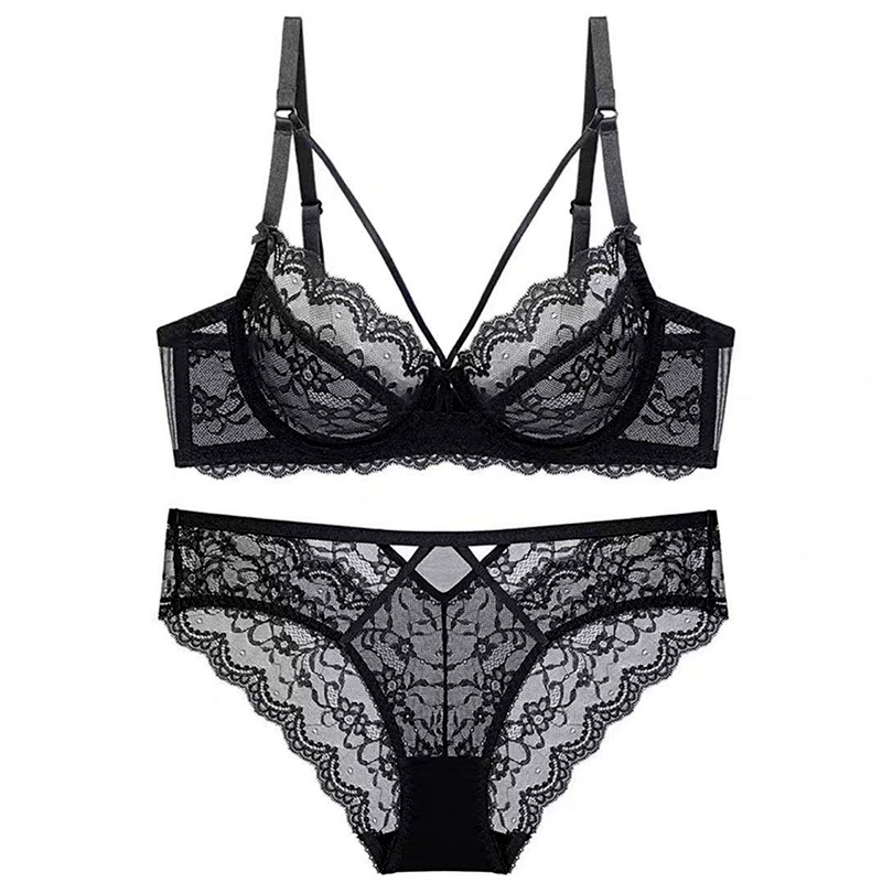 Francés puro deseo ropa interior sexy Sujetador de encaje traje de las mujeres de alto grado pecho grande pequeño empuje hacia arriba sujetador de soporte superior Delgado