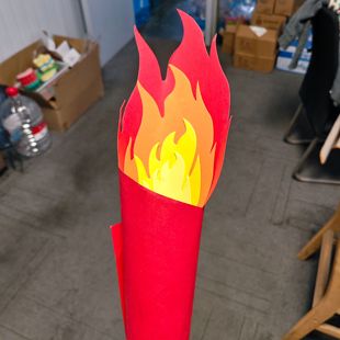 Colorful Hard Cardboard, Big Red Flame, Torch Festival Shape Cardboard, Optional Color Torch Handmade Materials