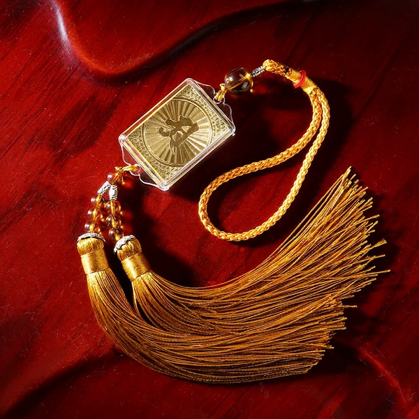 Yellow tassel car hanger