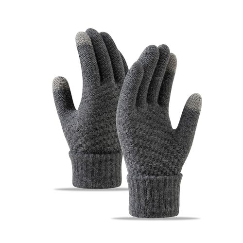 Thermal and Thickened Men's and Women's Outdoor Sports Riding Knitted Touch Screen Woolen Winter Warm Gloves