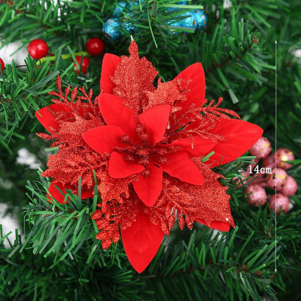 Christmas decoration gold powder flower rattan flower ring…