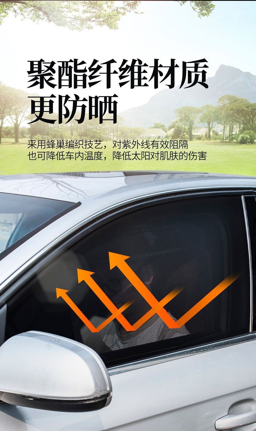 Car sunshade, automatic retractable sunshade for vehicles, interior car curtain, adjustable blackout for privacy, sun protection, and heat insulation