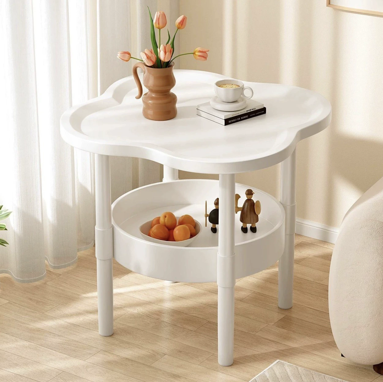 Креативный журнальный столик Современный минималистский стол гостиная мобильная полка рога несколько сливочных диванов спальня боковая тумбочка