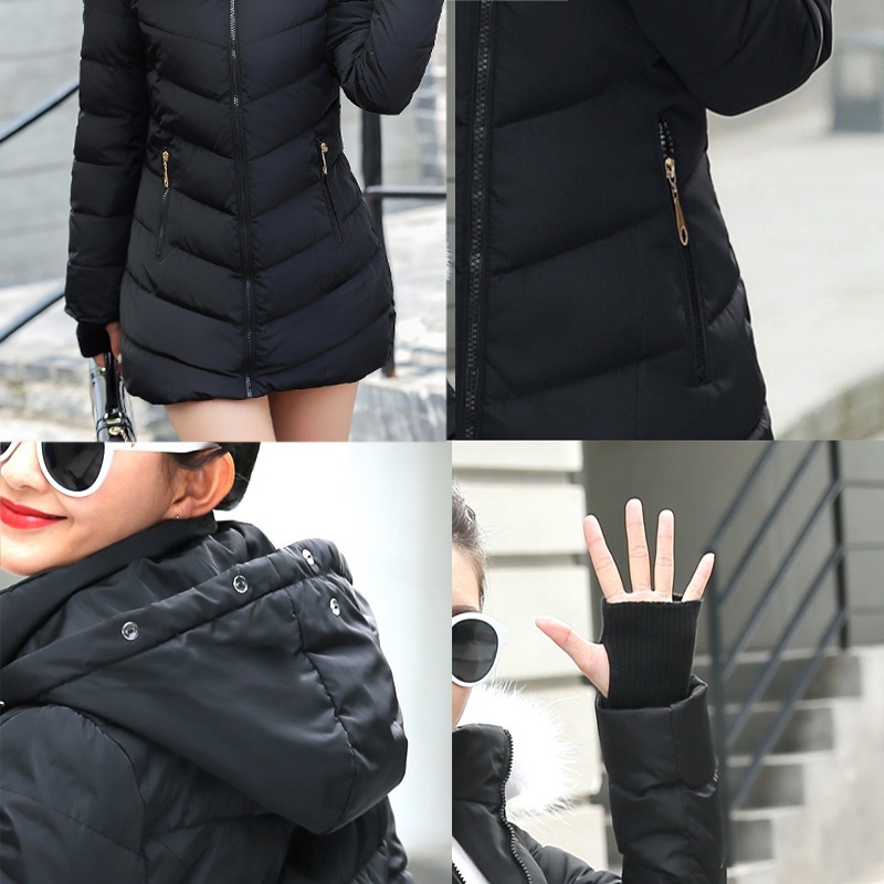 WOMEN WINTER JACKET COTTON PADDED Warm Long Coat Download 5