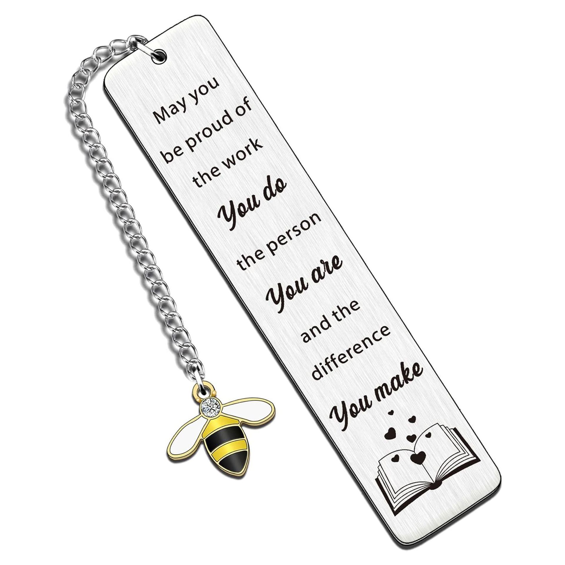 Marcadores de acero inoxidable europeos y americanos Regalos de la temporada de graduación Grabado con láser Gracias Regalos del día del maestro Libro Marcadores de metal