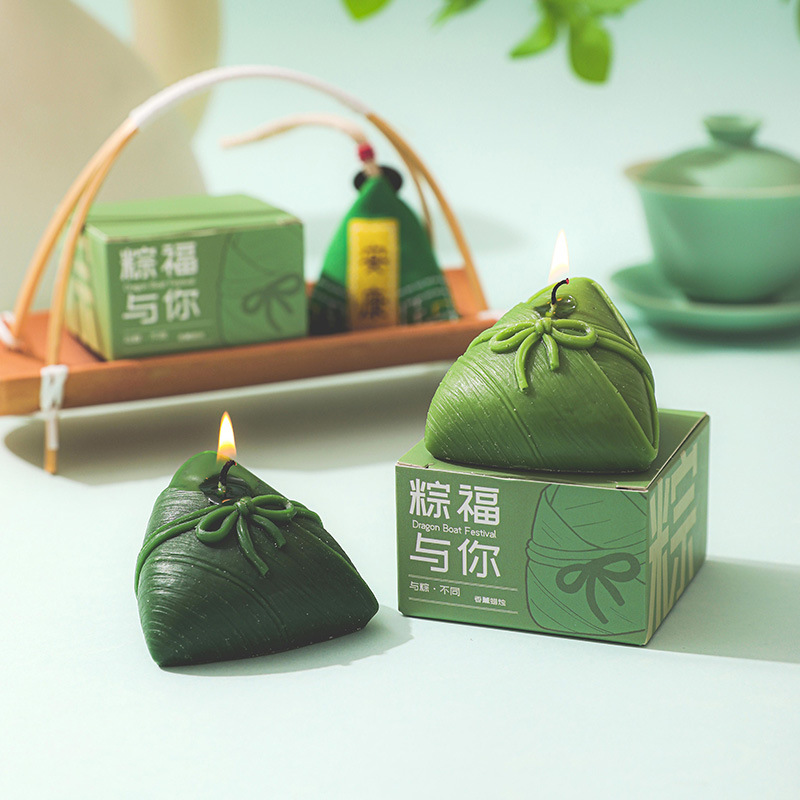 文创创意粽子造型蜡烛粽福与你端午节香薰蜡烛手工伴手礼物批发
