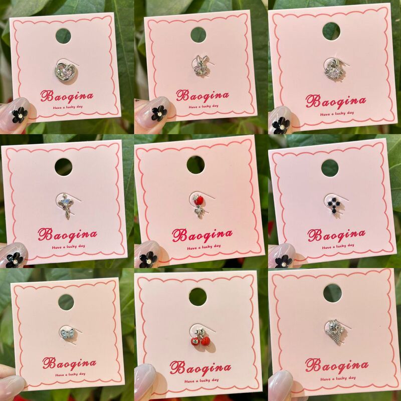 New Rabbit Cherry Butterfly Ear Bone Nail Collection Accessible Luxury High-End Earrings Titanium Steel Screw Earrings Earrings for Women