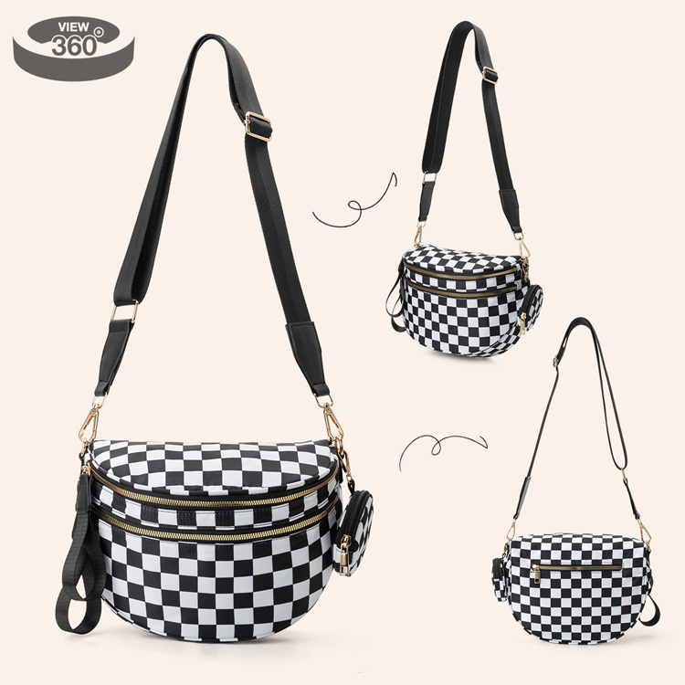 Single Shoulder Strap Strap Type Crossbody Bag Bags Type Street, Sports Occasion Unisex Streetwear Leopard Polyester Waist Bags