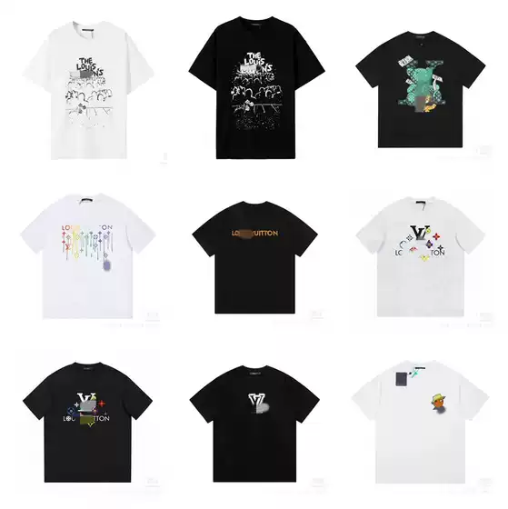 Cross-border Donkey Brand Corrected Version 2025 New Summer Cotton Printed Short-Sleeve T-Shirt Loose Round Neck Unisex