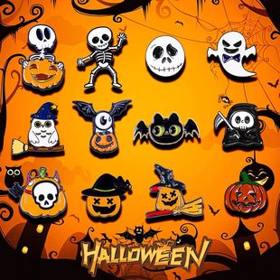 Halloween Funny Ghost Pumpkin Brooch Badge Skull Bat Activity Gift Accessories Clothes Bag Pin