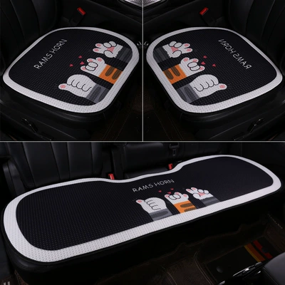 Seat Cushion Cover | Seat cushion, seat cover - black-love-cat-claw-three-piece-set-2-front-seats-rear-seat-strips-honeycomb