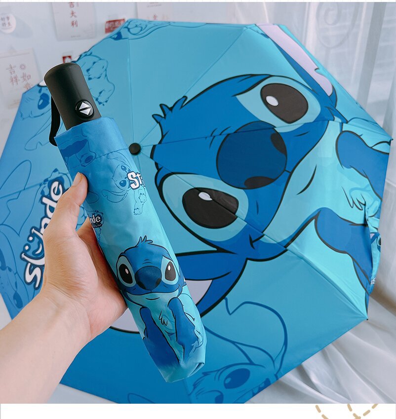 Cartoon plegable protector solar paraguas automático para hombres y mujeres sol y lluvia de alto valor facial lindo paraguas de sol para mujeres anti-UV