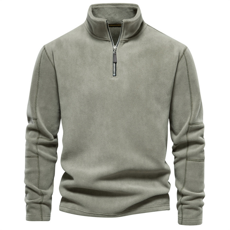 Men's Autumn and Winter New Style Half-Zip Long-Sleeved Sweat with Vertical Collar Cross-Border Trendy All-Match Men's Fleece Top Men's Autumn and Winter New Style Half-Zip Long-Sleeved Sweat with Vertical Collar Cross-Border Trendy All-Match Men's Fleece Top
