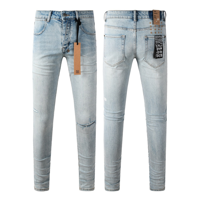 Foreign Trade Cross-Border European and American Trendy Brand Ksubi Hiphop Jeans Slim Fit Ripped Distressed Jeans