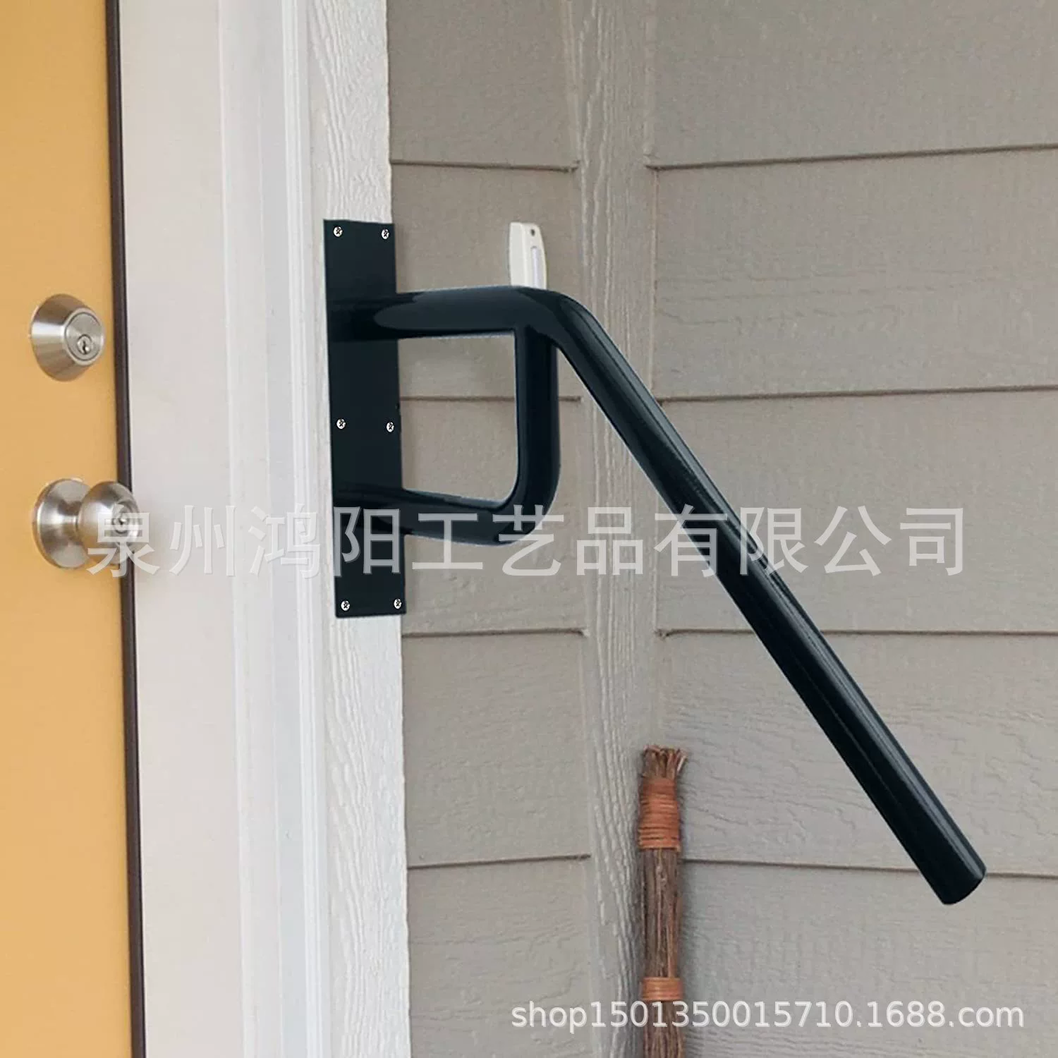 На открытом воздухе стена-установленный поручень шага, перила гаража, черная отполированная поверхность, съемная, соответствующая для садов,