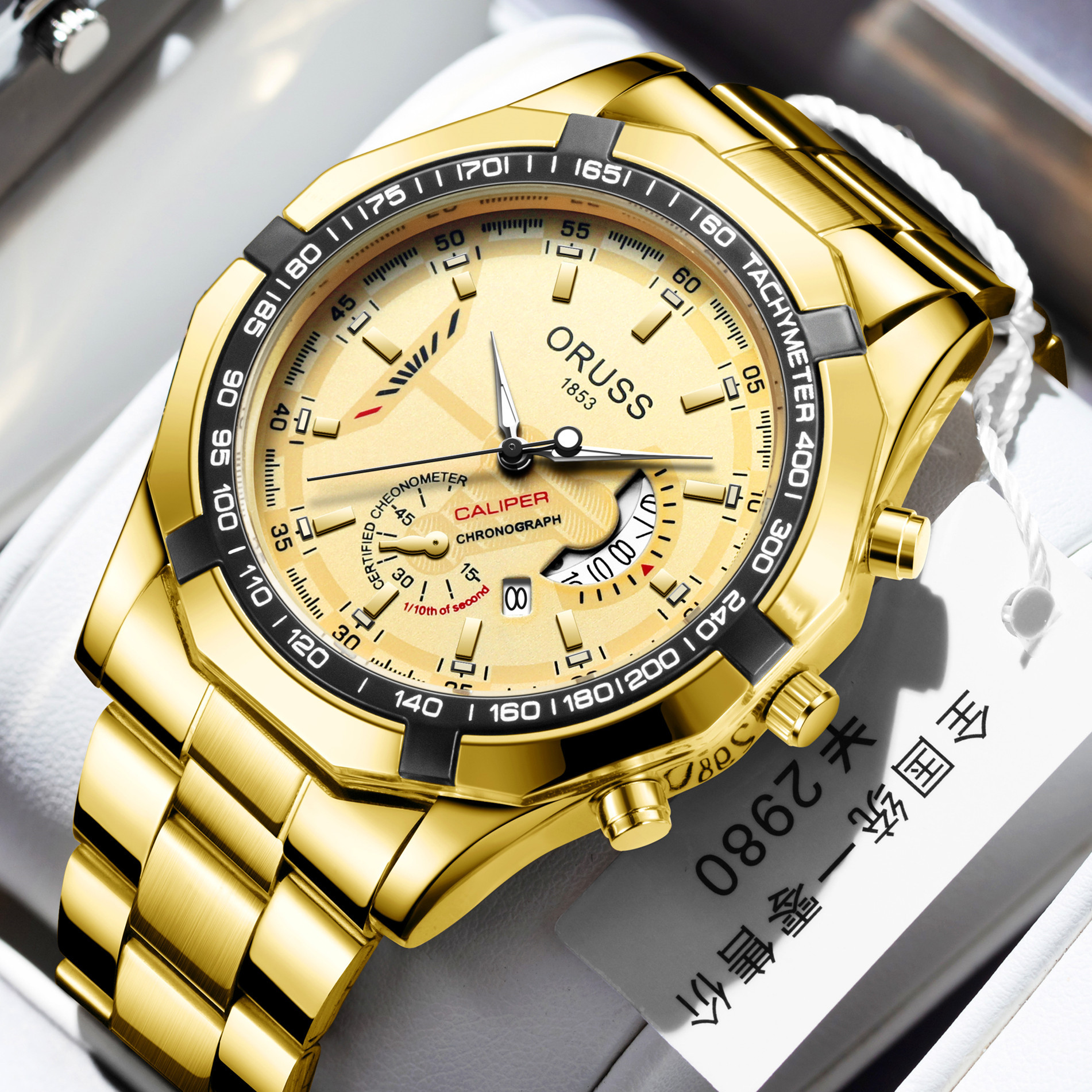 Men's Quartz Chronograph Watch Waterproof Trendy Calendar Dial_voghion.com