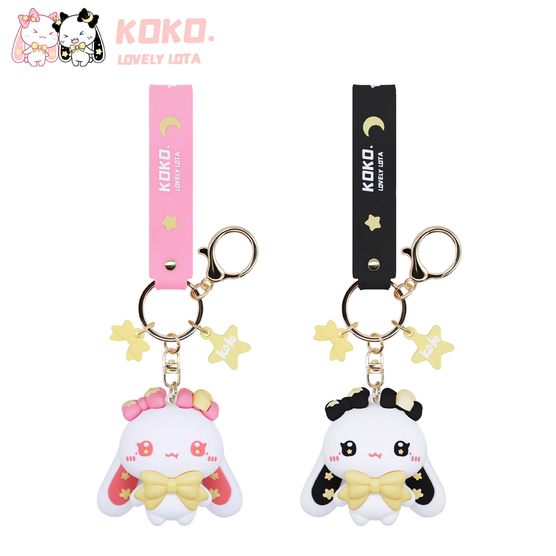 正版星月兔钥匙扣挂件 PVC软胶钥匙链汽车包包挂饰礼品钥匙扣