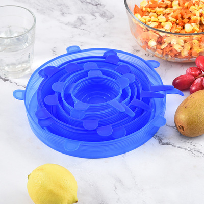 现货批发硅胶保鲜盖6件套可拉伸水果蔬菜多功能密封保鲜膜碗盖|ms