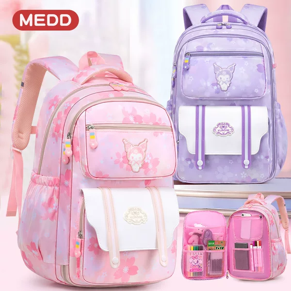 2024 new kulomi children's schoolbag large capacity primary school students Senior high school girls backpack factory wholesale