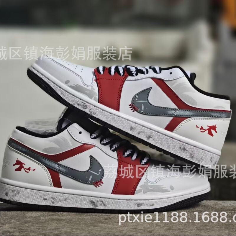 Overseas Original 1:1 Company-Grade Top-Layer Cowhide Jordan Aj1 Low-Top Year of the Horse Limited Edition Sneakers 55355