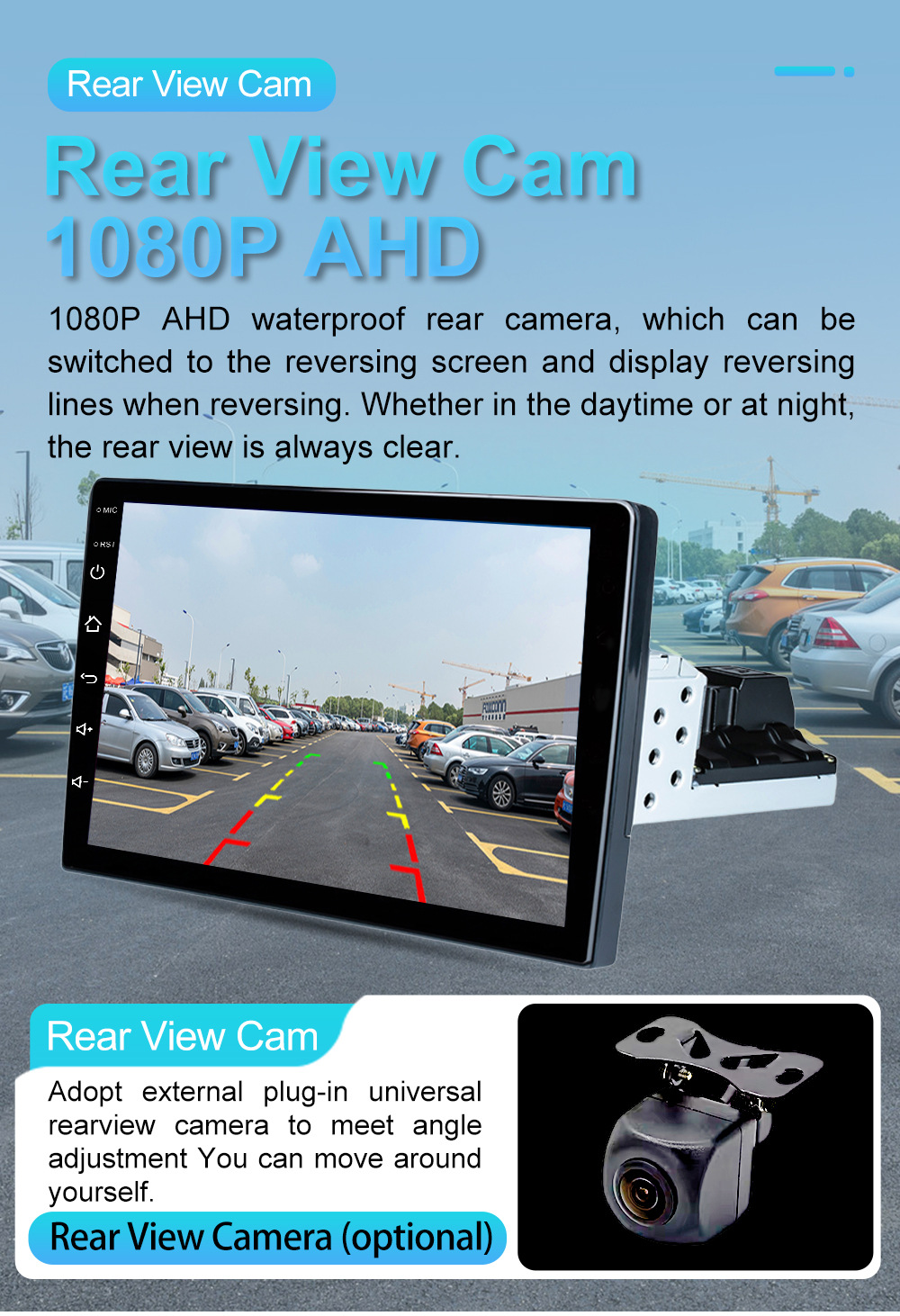 10inch Car Navigation Supports Carplay Built-In Wifi Supports Ahd Input Android Universal Car Display