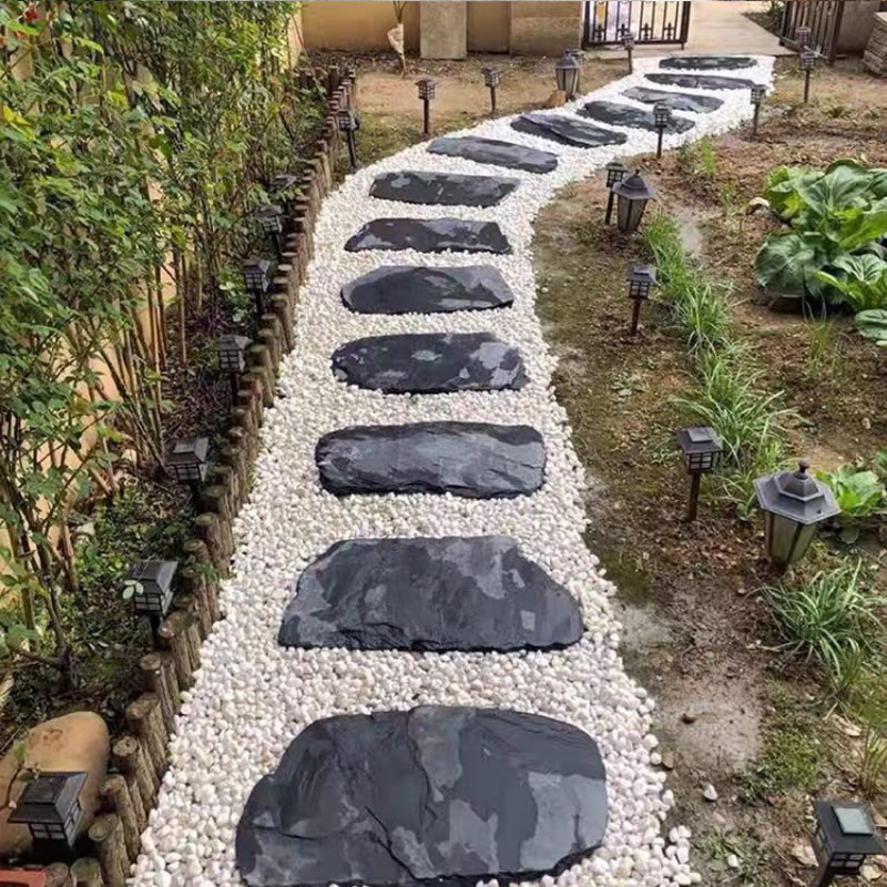 天然青石の庭の床タイル、庭の芝生の踏み石、屋外の滑り止め敷石、庭のステップ|undefined