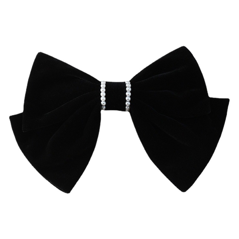 義烏工場のベルベットの蝶結びの髪飾りのスプリングクリップの高級感のトップクリップの韓国の髪飾りの現物卸売り