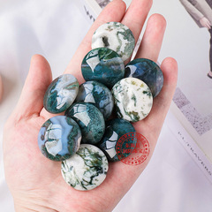 Natural Crystal Raw Stone Water Grass Agate Handle Playbar Naked Stone Yoga Stone Heat Therapy Stone Mineral Specimen Palm Stone Wholesale