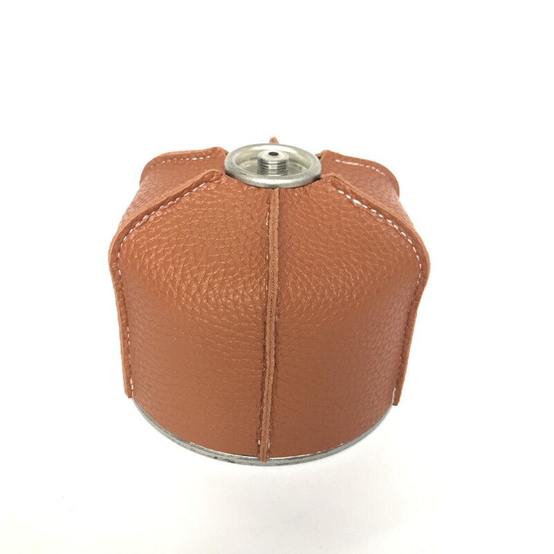 110g Pebbled Outdoor Camping Style Flat Gas Tank Leather Cover Gas Lamp Gas Tank Protective Cover Stove Pu Cover-Mini Size