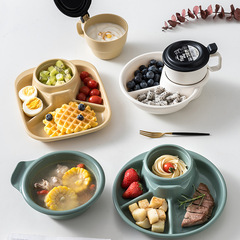 Japanese imported divided plate with measured portions for one person, slimming dish for weight loss, home use, children's creative breakfast plate