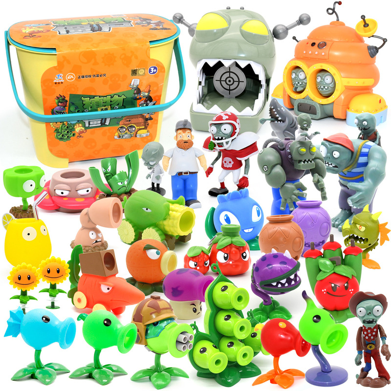 Genuine Plants Vs. Zombies Toy Storage Bucket Packing Stool Full Set Can Launch Children's Toys Boy Set Genuine Plants Vs. Zombies Toy Storage Bucket Packing Stool Full Set Can Launch Children's Toys Boy Set