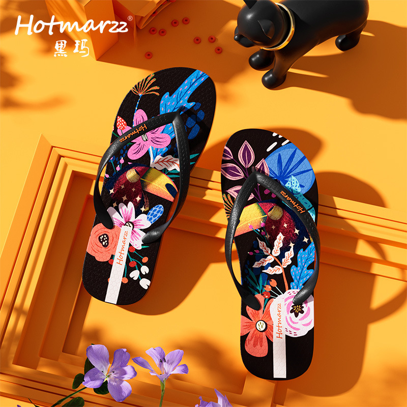 hotmarzz黑玛 人字拖女夏外穿夹脚拖鞋海边防滑批发pvc凉拖女夏|undefined