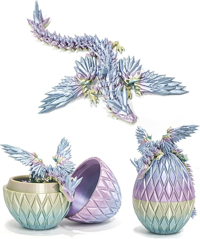 다이아몬드 모양의 용알 날아다니는 용, 날아다니는 용, 마카롱 컬러 13cm 달걀 + 22.5cm 날아다니는 용