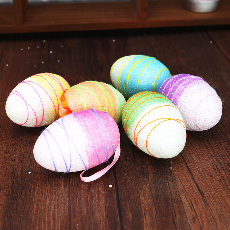 Huevo de Pascua DIY adornos de espuma de cuerda huevo decoraciones decoración de Ambiente de jardín de infantes de Pascua